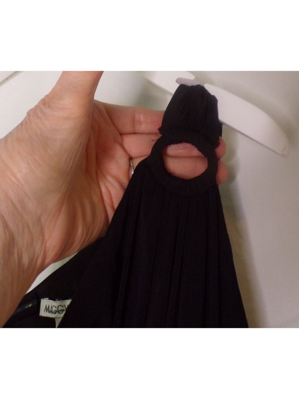 🆕 MAGGY LONDON One Shoulder Stretch Jersey Dress Black 4 - Picture 6 of 8